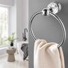 WINCASE Chrome Towel Ring, Bath Hand Towel Holder Crystal, Silver Towel Rack Wall Mounted view 2