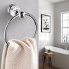 WINCASE Chrome Towel Ring, Bath Hand Towel Holder Crystal, Silver Towel Rack Wall Mounted view 3
