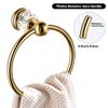 WINCASE Crystal Towel Ring, Gold Towel Holders for Bathrooms, Round Hand Towel Rack Wall Mounted Decorative view 4