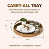KOUBOO La Jolla Rattan Serving and Display Tray with Handles, Hosting, Party and Ottoman Tray for Tea, Living Room view 3