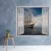West Mountain Boat Ocean View Window 3D Wall Decal Art Removable Wallpaper Mural Sticker Vinyl Home Decor W74 (Giant (65''W x 46''H)) view 2