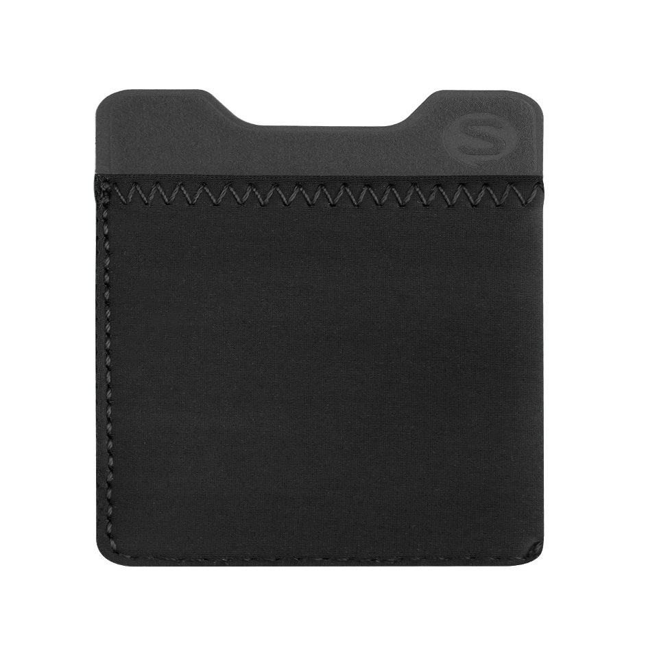 Smartish Silk Stick-on Phone Wallet - Sidecar Slim Expandable Credit Card Pocket - Fits iPhone and Android (Midnight Black)