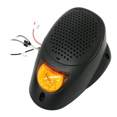1 Factory Radio Black 3" Water Resistant Surface Mount Satellite Speaker Amber LED Lighting 12V