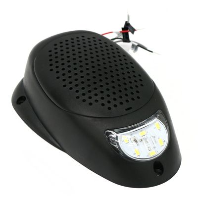 1 Factory Radio Black 3" Water Resistant Surface Mount Satellite Speaker White LED Lighting 12V
