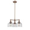 Innovations 207-AC-G74 3 Light Chandelier, Antique Copper view 1