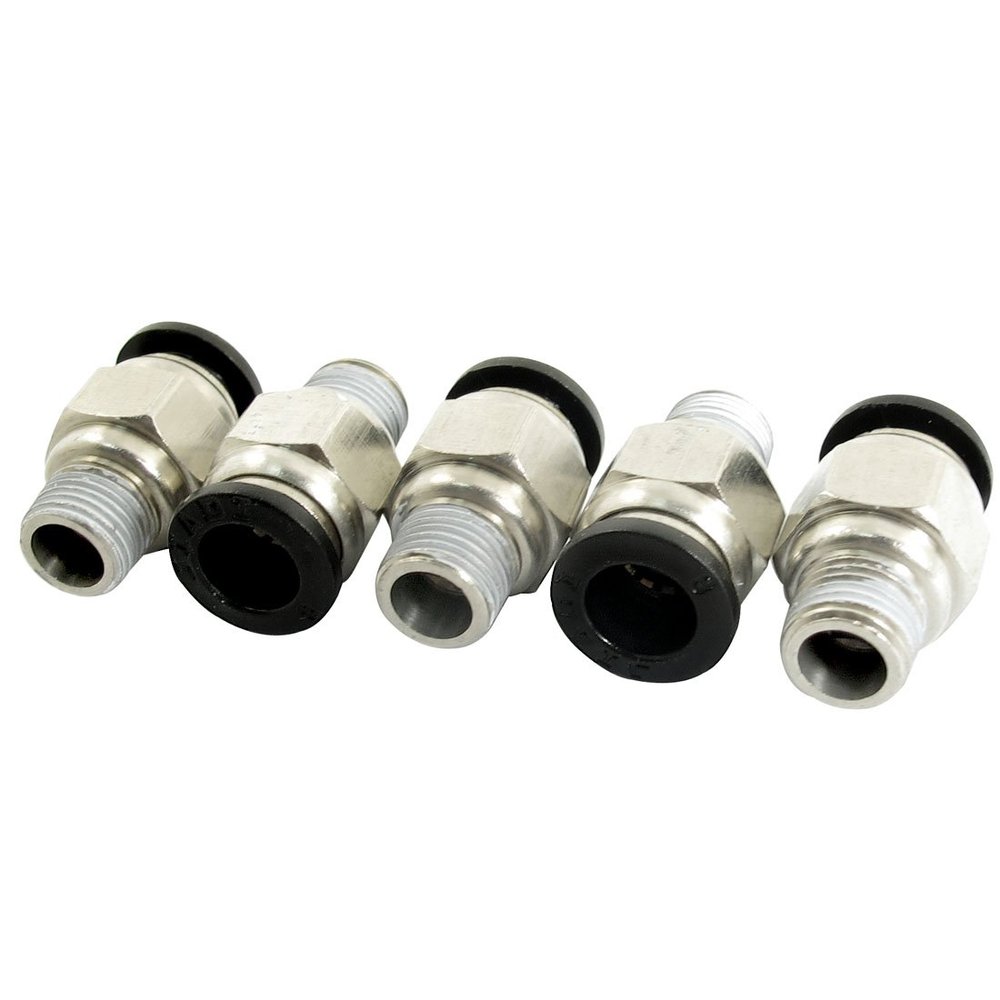 uxcell Pneumatic Fittings 8mm Tube to 1/8BSP Male Straight Connector 5 Pcs
