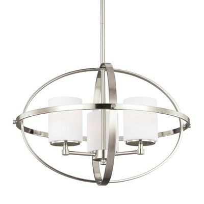 Sea Gull Lighting-Alturas 3-Light Chandelier in Transitional Style-Brushed Nickel Finish-LED Lamping Type