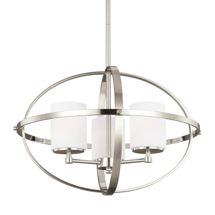 Sea Gull Lighting-Alturas 3-Light Chandelier in Transitional Style-Brushed Nickel Finish-LED Lamping Type