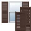 Ekena Millwork Lifetime Vinyl LL1S12X03600FB Standard Cathedral Top Center Mullion, Open Louver Vinyl Shutters, w/Installation Shutter-Lok's & Matching Screws (Per Pair), 12"W x 36"H, Federal Brown view 1