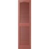 Ekena Millwork Lifetime Vinyl LL1S12X04300RD Standard Cathedral Top Center Mullion, Open Louver Vinyl Shutters, w/Installation Shutter-Lok's & Matching Screws (Per Pair), 12"W x 43"H, Burgundy Red view 2