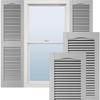 Ekena Millwork Lifetime Vinyl LL1S12X07200PG Standard Cathedral Top Center Mullion, Open Louver Vinyl Shutters, w/Installation Shutter-Lok's & Matching Screws (Per Pair), 12"W x 72"H, Paintable view 1