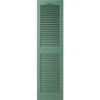 12"W x 80"H Lifetime Vinyl, Standard Cathedral Top Center Mullion, Open Louver Shutters, w/Installation Shutter-Lok's & Matching Screws (Per Pair), Forest Green view 2