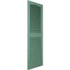 12"W x 80"H Lifetime Vinyl, Standard Cathedral Top Center Mullion, Open Louver Shutters, w/Installation Shutter-Lok's & Matching Screws (Per Pair), Forest Green view 3