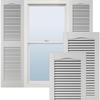 Ekena Millwork Lifetime Vinyl LL1S14X06000WH Standard Cathedral Top Center Mullion, Open Louver Vinyl Shutters, w/Installation Shutter-Lok's & Matching Screws (Per Pair), 14 1/2"W x 60"H, White view 1