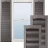 Ekena Millwork Lifetime Vinyl LL1S14X07200MS Standard Cathedral Top Center Mullion, Open Louver Vinyl Shutters, w/Installation Shutter-Lok's & Matching Screws (Per Pair), 14 1/2"W x 72"H, Musket Brown view 1
