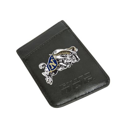 Guard Dog Leather Credit Card Holder/Phone Wallet with RFID Protection - Navy Midshipmen