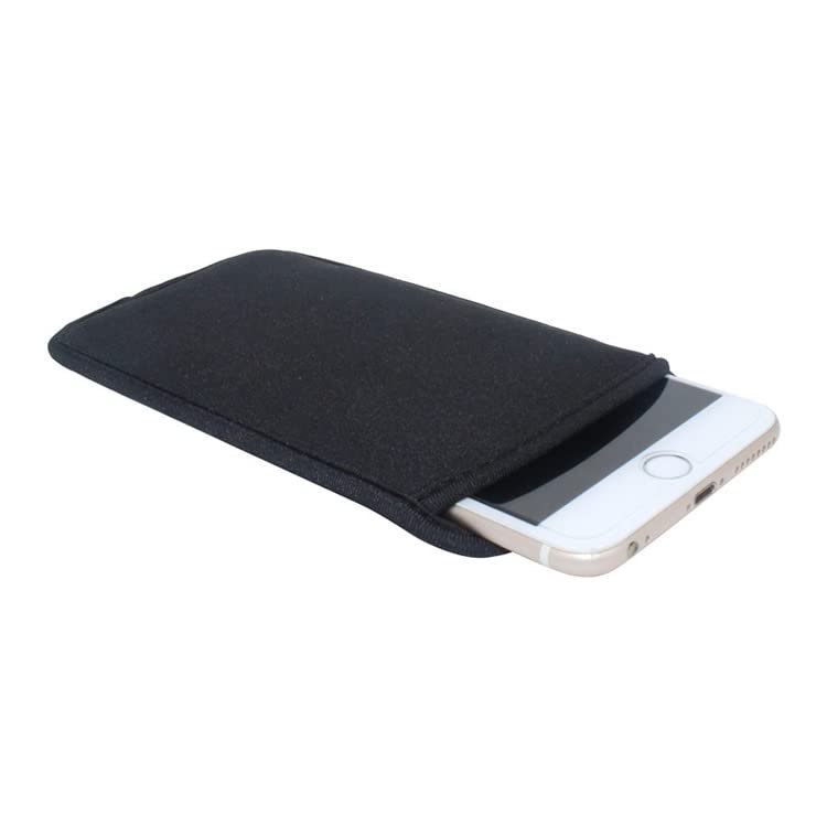 Black Universal Neoprene Shock Absorbing Proof Pouch Sleeve Case for iPhone 16 15 Plus 15 14 13 Pro Max Samsung Galaxy Note20 Ultra A15 A14 A35 A04s A54 Google Pixel 8 Pro 7 6 Pro