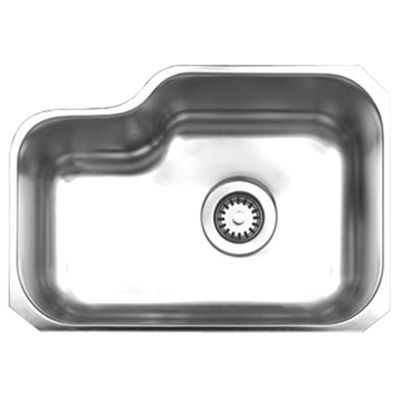 Whitehaus WHNU1913-BSS Noah's Collection 21 7/8-Inch Single Bowl Undermount Sink, Brushed Stainless Steel