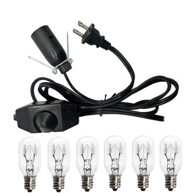 haraqi Himalayan Salt Lamp Cord with Dimmer Switch and 6 Bulbs