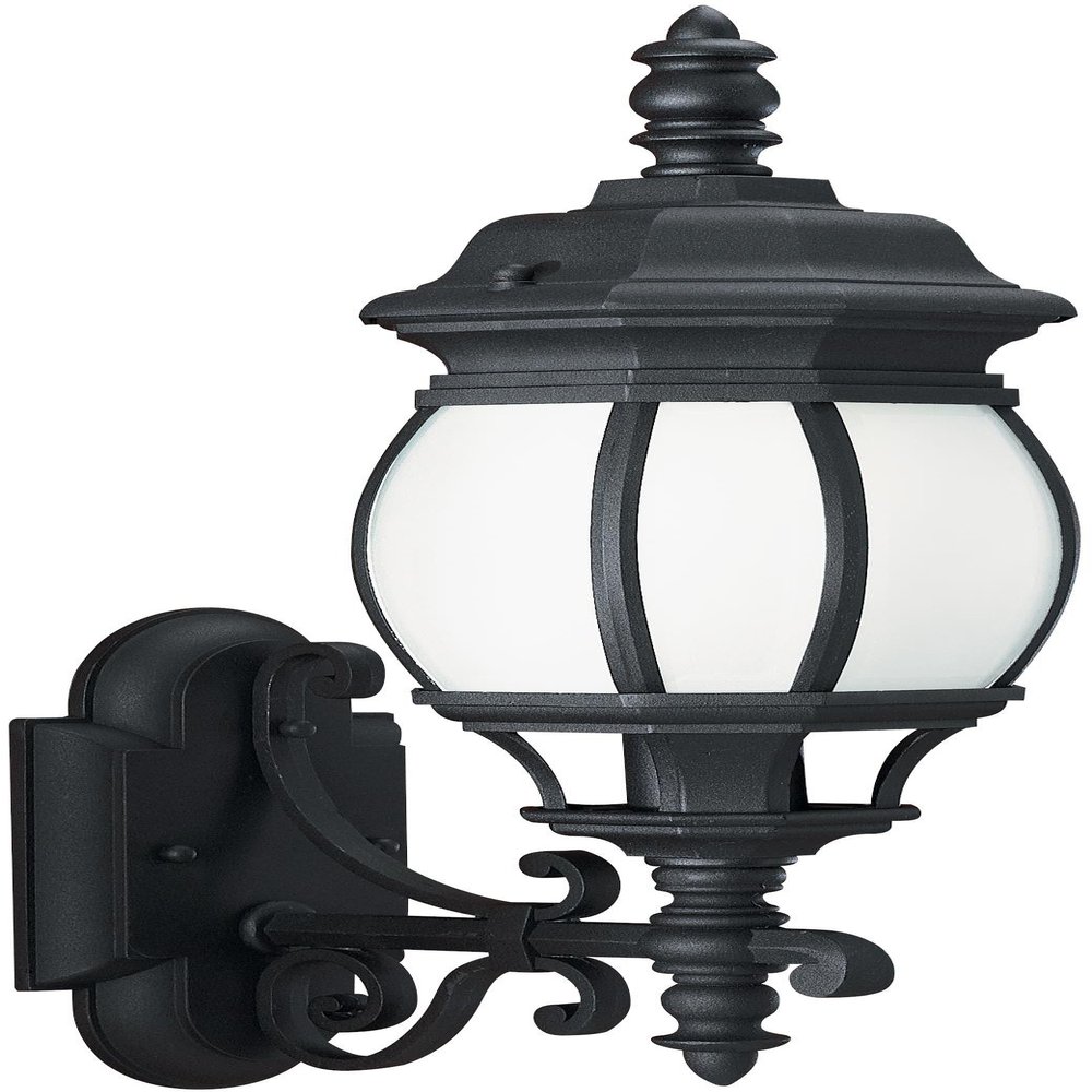 Generation Lighting 89102EN3-12 Wynfield One Light Outdoor Wall Lantern, Black Finish