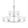 Generation Lighting 3115209EN3-962 Kerrville Nine - Light Chandelier Hanging Modern Fixture, Brushed Nickel view 1