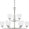 Generation Lighting 3115209EN3-962 Kerrville Nine - Light Chandelier Hanging Modern Fixture, Brushed Nickel view 2