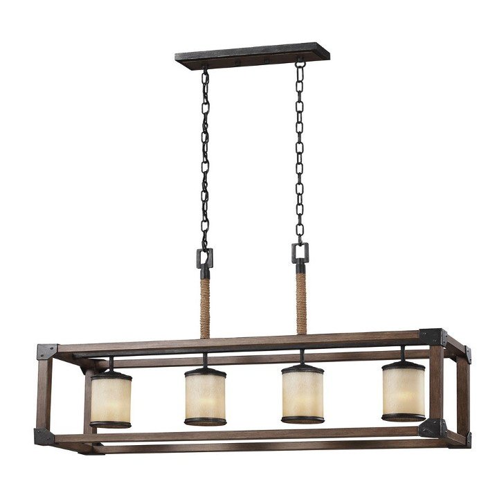 Generation Lighting 6613304EN3-846 Dunning Chandelier, 4-Light LED 38 Total Watts, Stardust, 24.88x36.00x11.00, 300 Total Watts, Steel Construction, Clear Seeded Glass Diffusers