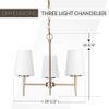 Generation Lighting 3140403EN3-848 Driscoll Three - Light Chandelier Hanging Modern Fixture, Satin Brass, 100 Total Watts, 16.75 Inch Height, 20.5 Inch Diameter, Steel Construction view 3