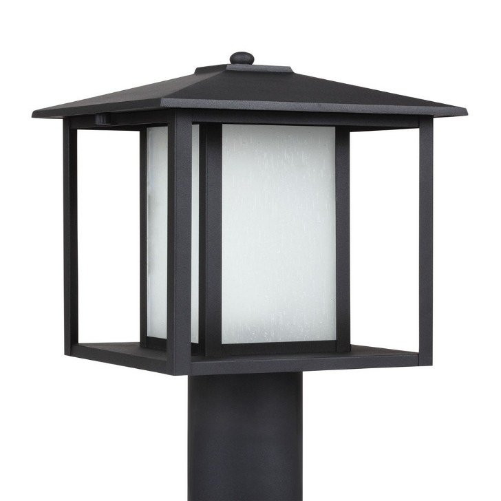 Generation Lighting 89129EN3-12 89129EN3-12 Transitional One Light Outdoor Post Lantern from Seagull Hunnington Collection in Black Finish, 9.00 inches