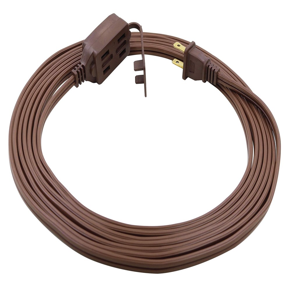 Prime Wire & Cable EC670615 15-Foot 16/2 SPT-2 3-Outlet Indoor Cord, Brown