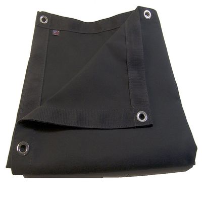 Sunbrella Tarp, Black w/Reinforced Edging & #4 1/2" Nickel Plated Brass Rolled Rim Spur Grommets (3' X 3' Feet)
