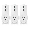 Aluratek AWHAS0103F Smart Outlet Wireless Remote Light Switch, White -3 Pack view 1