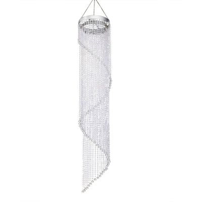 FlavorThings Faux Crystal Sparkling Iridescent Spiral Beaded Chandelier,Swirling Chandelier Great idea for Wedding Centerpieces Decorations and Any Event Party Decor,W8.5 H48