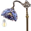 WERFACTORY Floor Lamp Tiffany Style Blue Purple Stained Glass Arched Lamp view 1