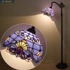 WERFACTORY Floor Lamp Tiffany Style Blue Purple Stained Glass Arched Lamp view 3