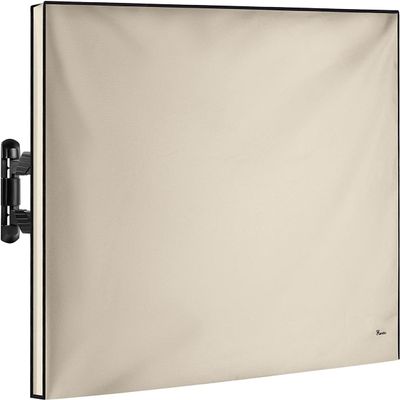 Garnetics Outdoor TV Cover 43 Inch  Waterproof, Weatherproof TV Enclosures with Smart Shield Screen Protectors, Ideal for Outdoor Use, Moving, and Storage - Beige