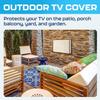 Garnetics Outdoor TV Cover 43 Inch  Waterproof, Weatherproof TV Enclosures with Smart Shield Screen Protectors, Ideal for Outdoor Use, Moving, and Storage - Beige view 3