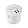 Desktop Power Grommet Power Outlet Socket Desk Data Center 2 Outlet with 2 USB Ports with 10 FT Extension Cord(White) view 1