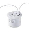 Desktop Power Grommet Power Outlet Socket Desk Data Center 2 Outlet with 2 USB Ports with 10 FT Extension Cord(White) view 4