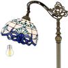 WERFACTORY Tiffany Floor Lamp Navy Blue White Stained Glass Arched Lamp view 1