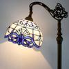 WERFACTORY Tiffany Floor Lamp Navy Blue White Stained Glass Arched Lamp view 2