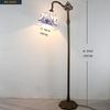 WERFACTORY Tiffany Floor Lamp Navy Blue White Stained Glass Arched Lamp view 3