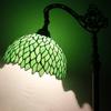 WERFACTORY Tiffany Lamp Floor Green Wisteria Stained Glass Arched Lamp view 2