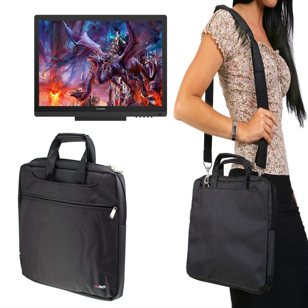 Navitech Black Graphics Tablet Case/Bag Compatible With Huion KAMVAS GT-191