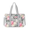 MOSISO Laptop Tote Bag for Women (17-17.3 inch), Canvas Rose Multifunctional Work Travel Shopping Duffel Carrying Shoulder Handbag Compatible with MacBook, Notebook and Chromebook, Grey view 1