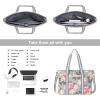 MOSISO Laptop Tote Bag for Women (17-17.3 inch), Canvas Rose Multifunctional Work Travel Shopping Duffel Carrying Shoulder Handbag Compatible with MacBook, Notebook and Chromebook, Grey view 4