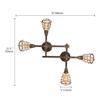 KWOKING Lighting Industrial Cross Plumbing Semi Flush Mount Ceiling Light Barn Lighting Pipe Chandelier with Cage Shade Farmhouse Light Fixture Vintage Hanging Lamp 4 Lights Rust Finish view 2