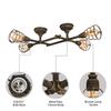 KWOKING Lighting Industrial Cross Plumbing Semi Flush Mount Ceiling Light Barn Lighting Pipe Chandelier with Cage Shade Farmhouse Light Fixture Vintage Hanging Lamp 4 Lights Rust Finish view 3