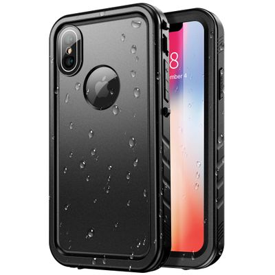 SPORTLINK for iPhone X/Xs, IP68 Waterproof Dustproof Military 360 Full Body Heavy Duty Shockproof Protective with Camera Screen Protector X Xs Phone Front Back Cover 5.8" Black