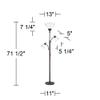 Warwick 71 1/2" Tall Tiger Bronze and Seeded Glass Torchiere Floor Lamp view 4